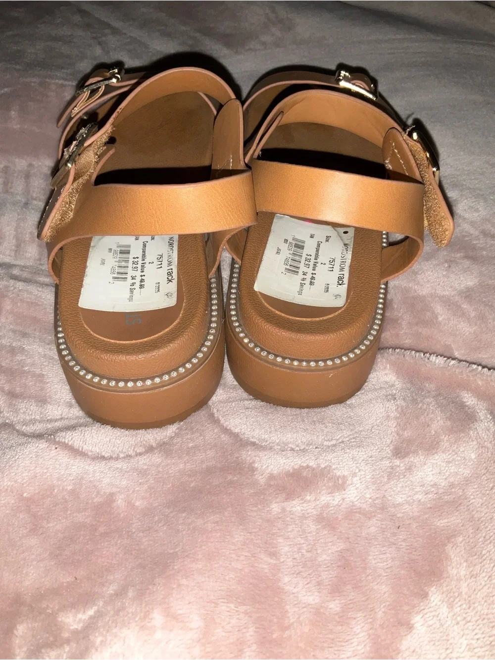 Steve Madden Kids Tan Double-Buckle Sandals